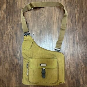 Khaki Baggallini Messenger Bag with Adjustable Strap